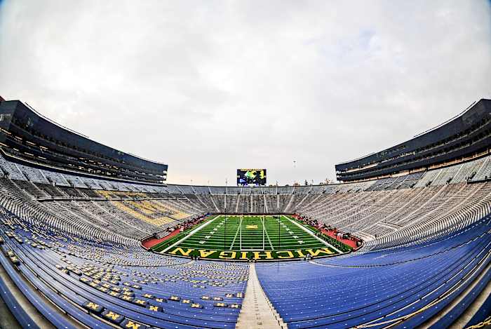 Michigan Stadium sits empty